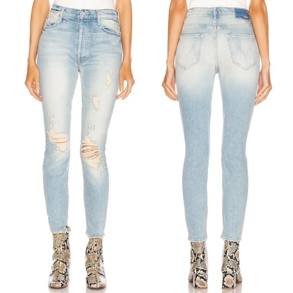 Mother Superior The Super Stunner Ankle Distressed Skinny Jeans Say Amen Again